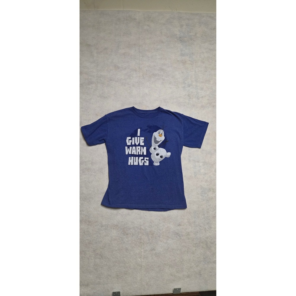 Disney Frozen Olaf I Give Warm Hugs T-Shirt Size XL Blue Graphic Tee